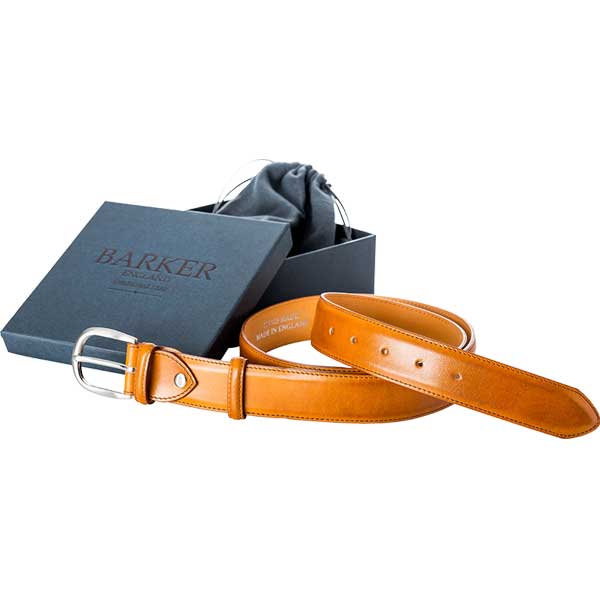 Barker Plain Belt - Cedar Calf Leather - One size