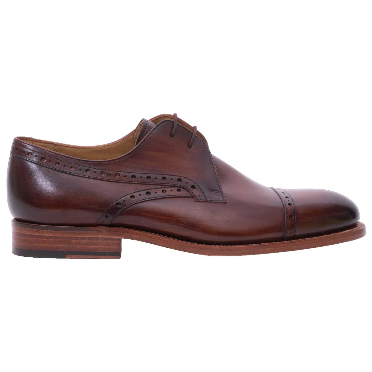 BARKER Wye Shoes - Mens Derby - Hand Brushed Brown Barker Shoes