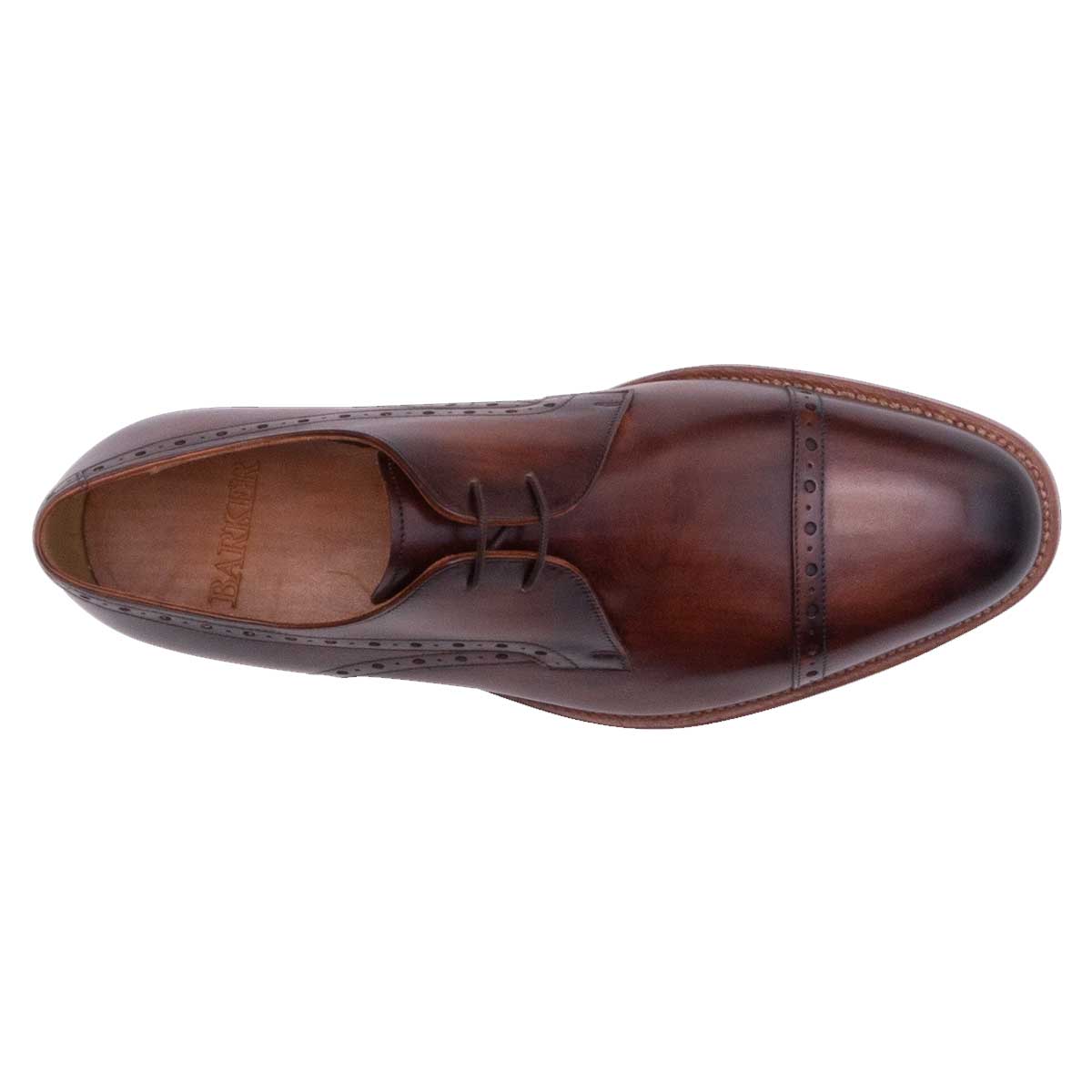 BARKER Wye Shoes - Mens Derby - Hand Brushed Brown Barker Shoes