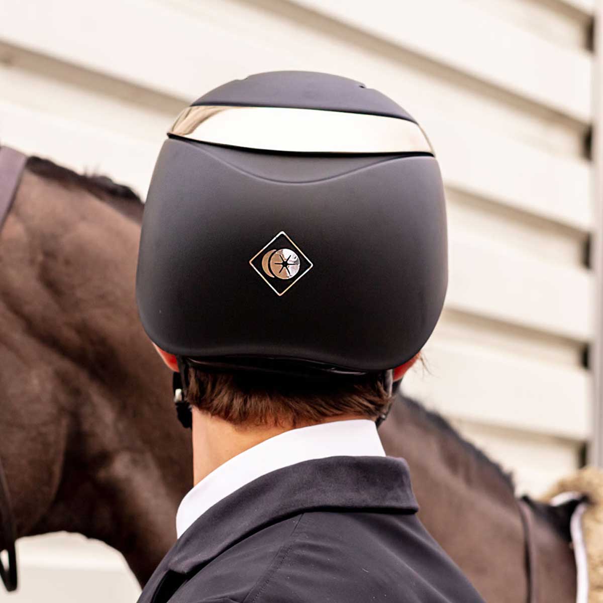 CHARLES OWEN Halo Riding Hat - Matt Black & Platinum Charles Owen