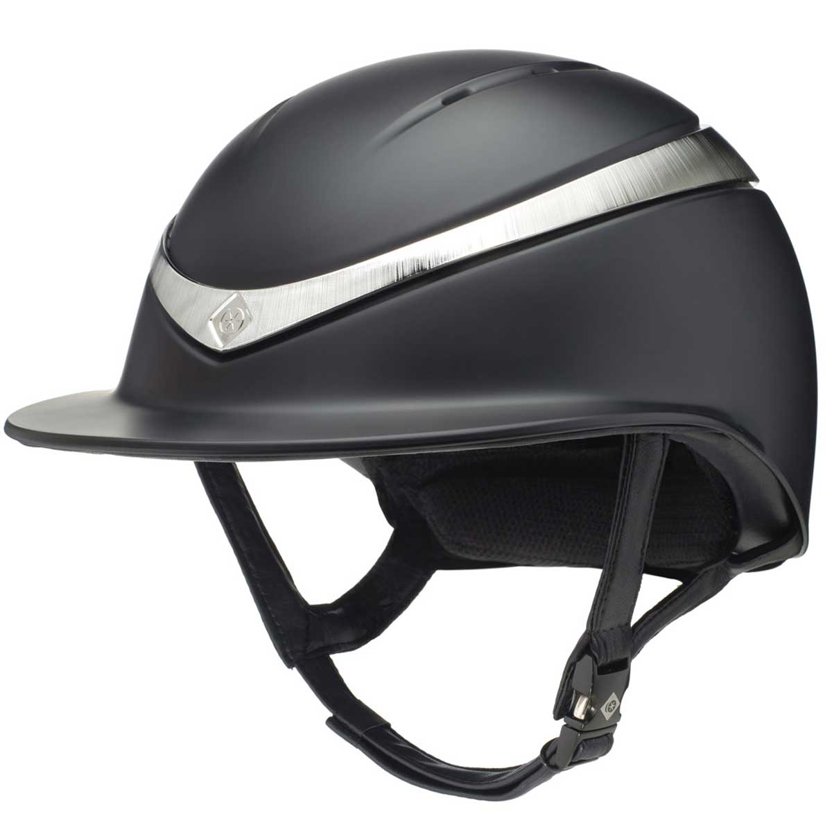 CHARLES OWEN Halo Riding Hat - Matt Black & Platinum