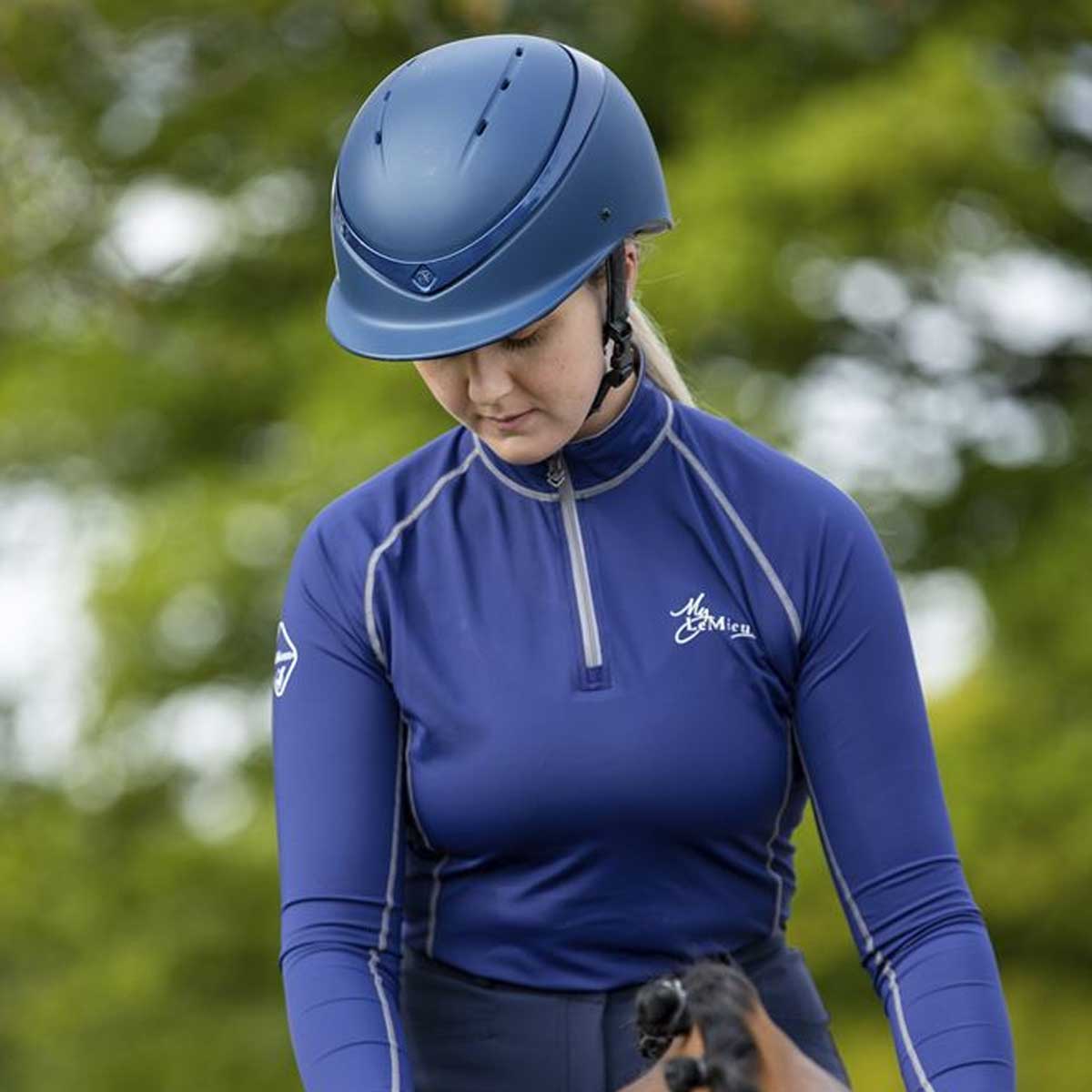 CHARLES OWEN Luna Riding Hat - Navy Matt & Navy Gloss