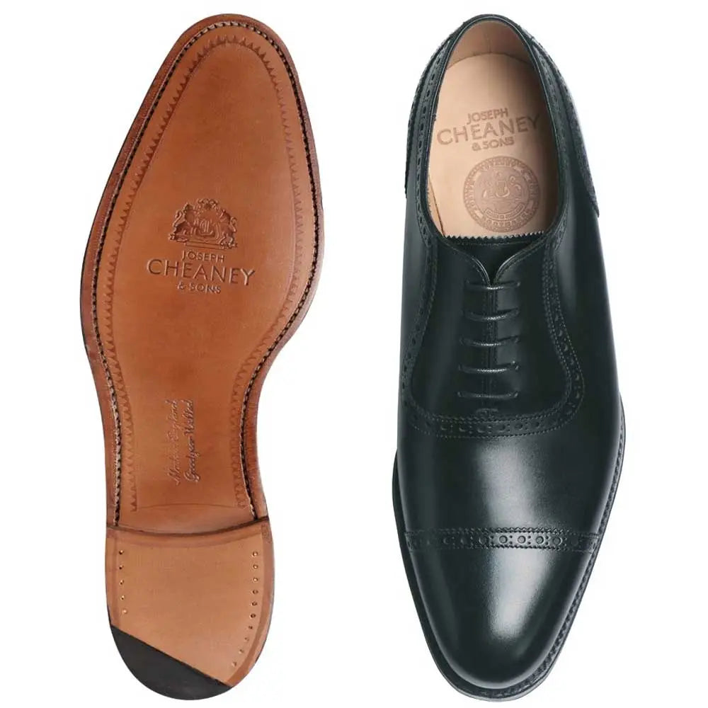 Cheaney - Fenchurch Leather Sole Oxford Shoes Black