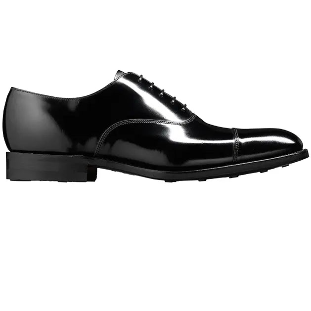 BARKER Cheltenham Shoes - Mens Oxford Style - Black Hi-Shine Barker Shoes