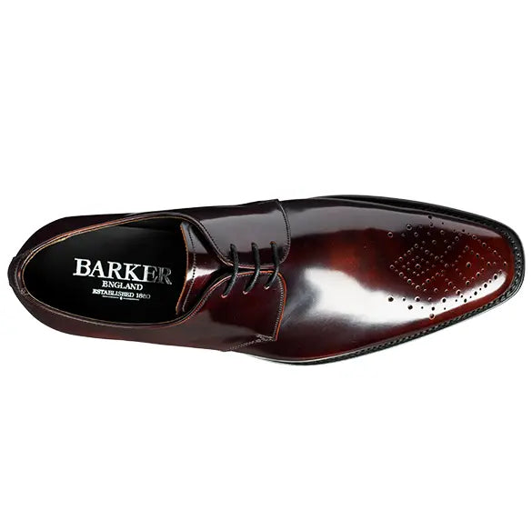 BARKER Darlington Shoes - Mens Derby Style - Brandy Hi-Shine Barker Shoes
