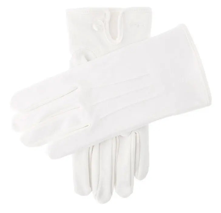 DENTS Curzon Cotton Dress Gloves - Mens Three-Point - White Dents