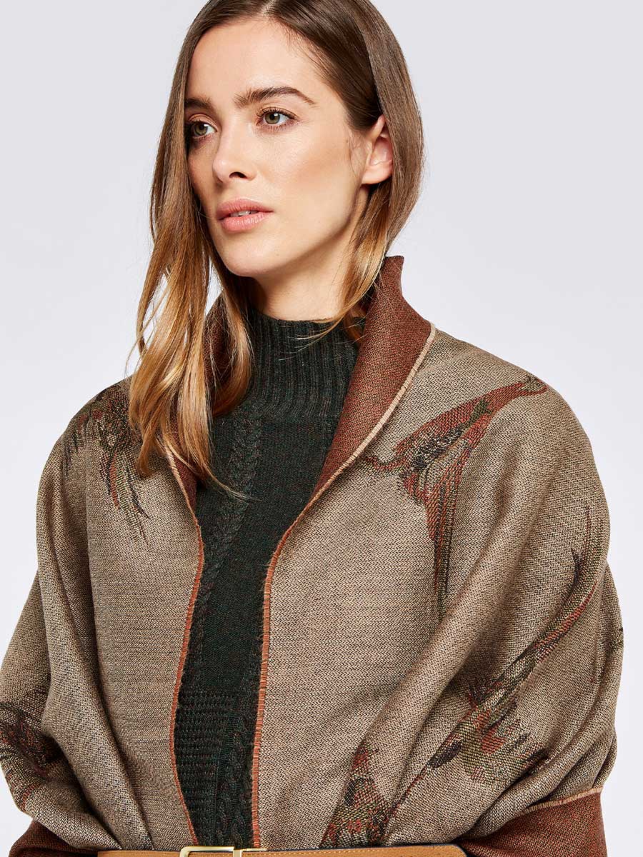 DUBARRY Birchdale Ladies Wool Stole - Taupe