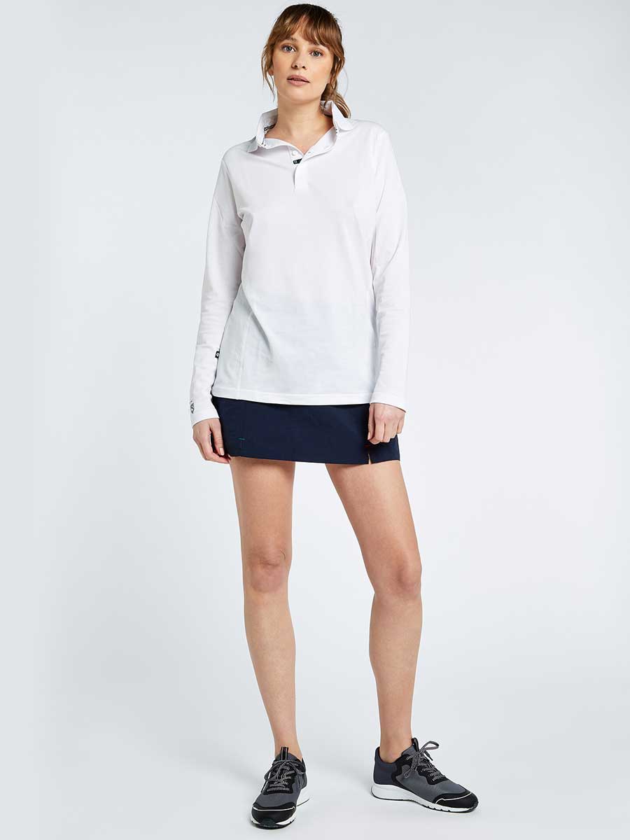 DUBARRY Freshford Unisex Long-Sleeved Technical Polo - White