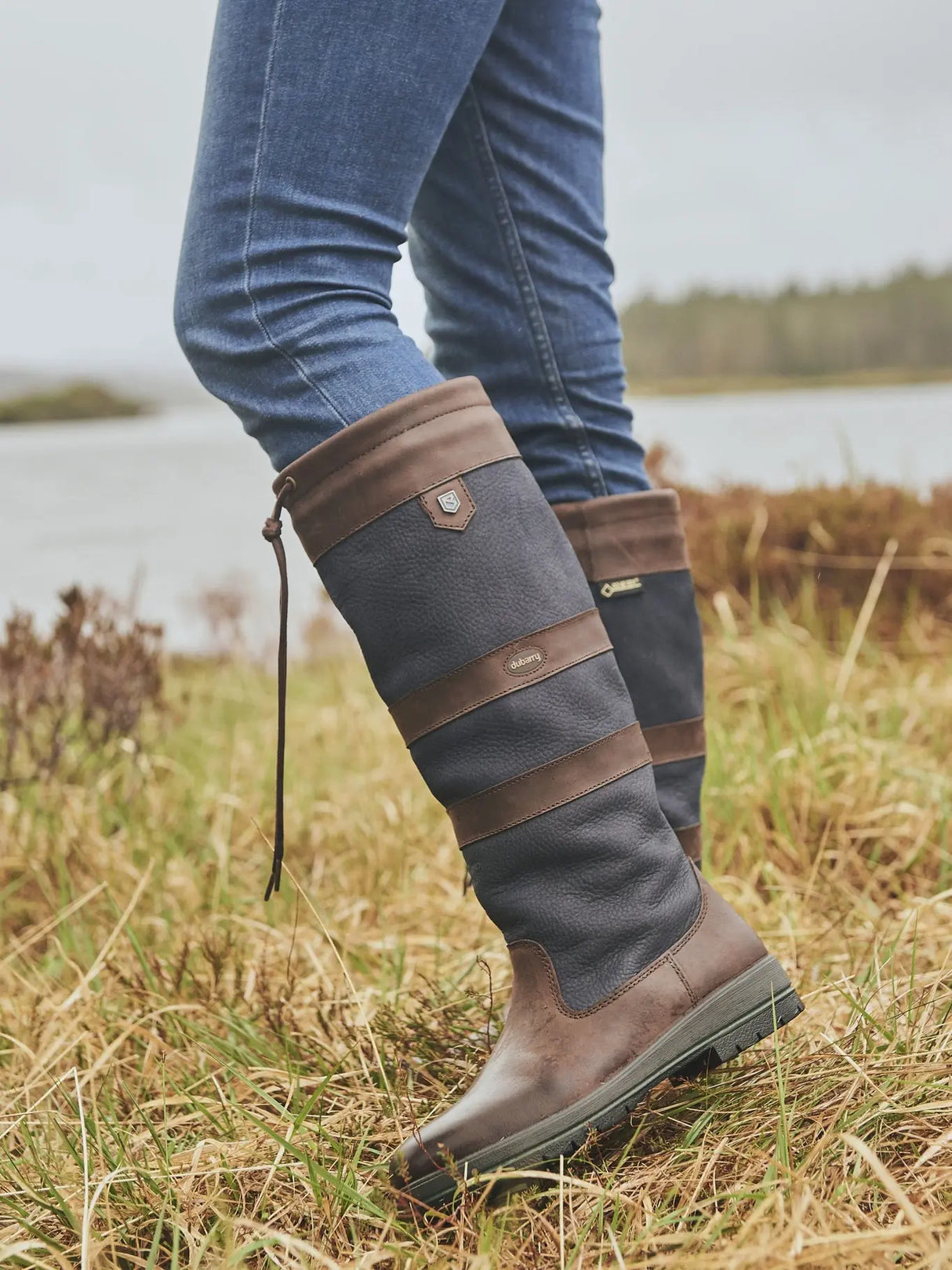 DUBARRY Galway ExtraFit™ Country Boots - Navy & Brown Dubarry