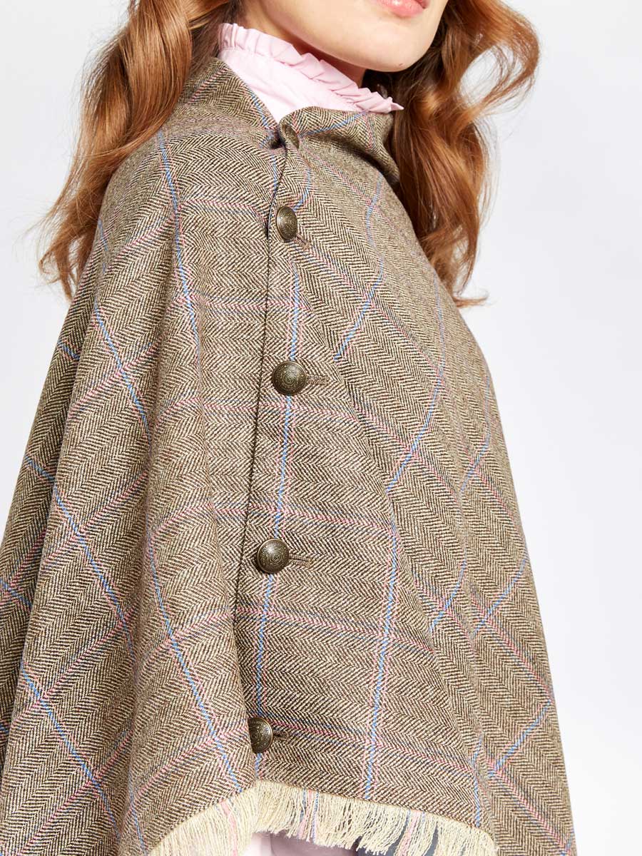 DUBARRY Hazelwood Ladies Tweed Poncho - Woodrose Dubarry