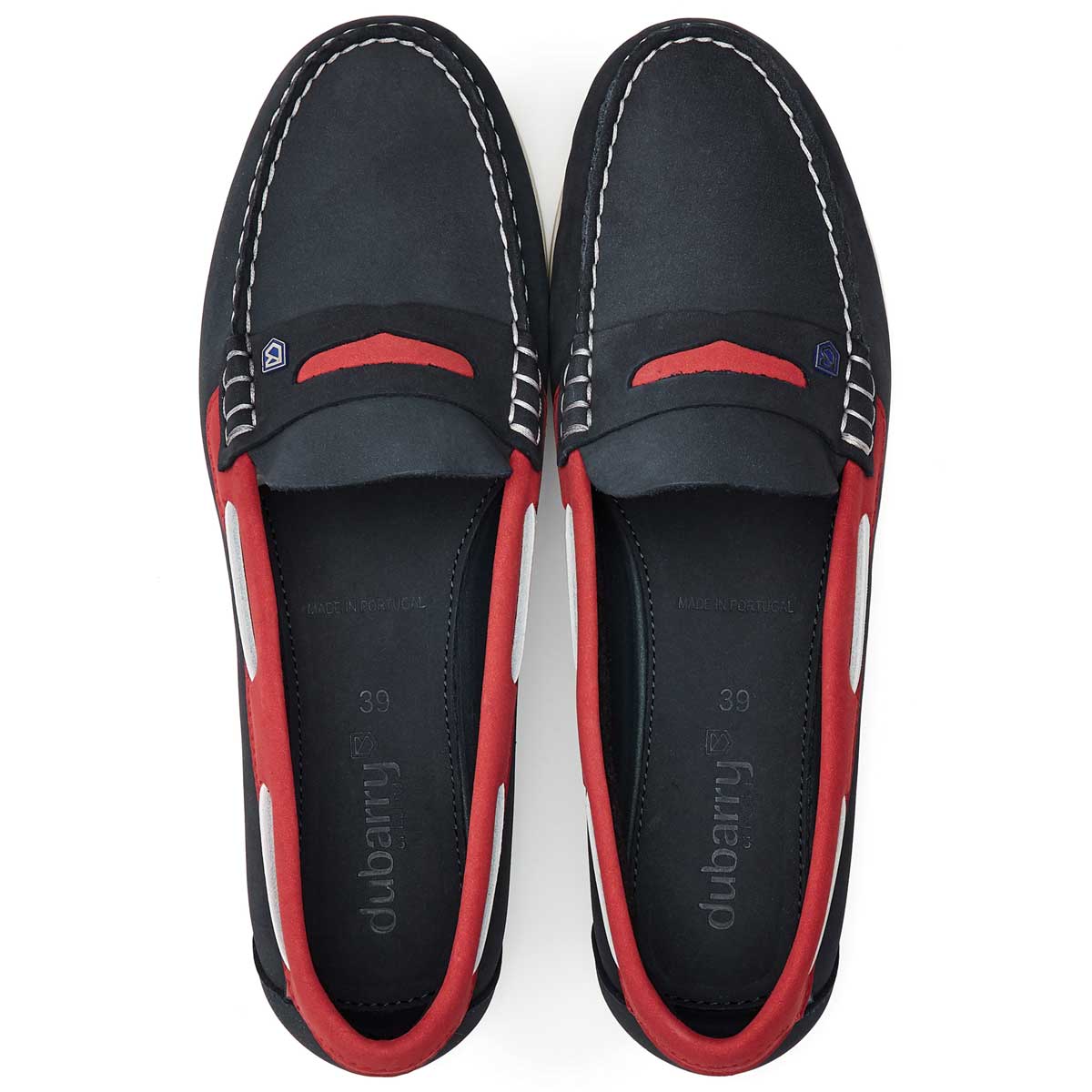 DUBARRY Ladies Belize Deck Shoes - Denim & Red Dubarry