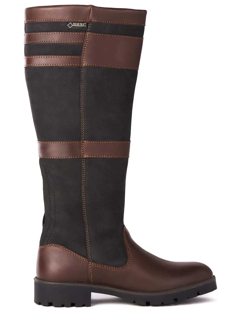 DUBARRY Longford Boots - Ladies Waterproof Gore-Tex Leather - Black & Brown