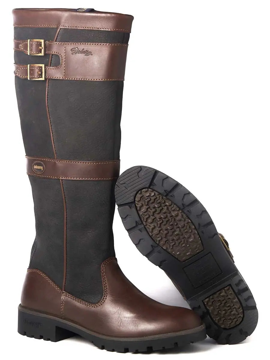 DUBARRY Longford Boots - Ladies Waterproof Gore-Tex Leather - Black & Brown