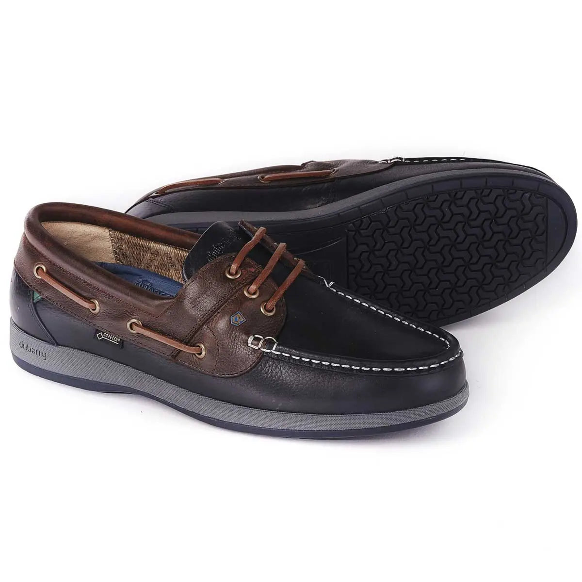 DUBARRY Deck Shoes - Men's Mariner Gore-Tex - Navy & Brown