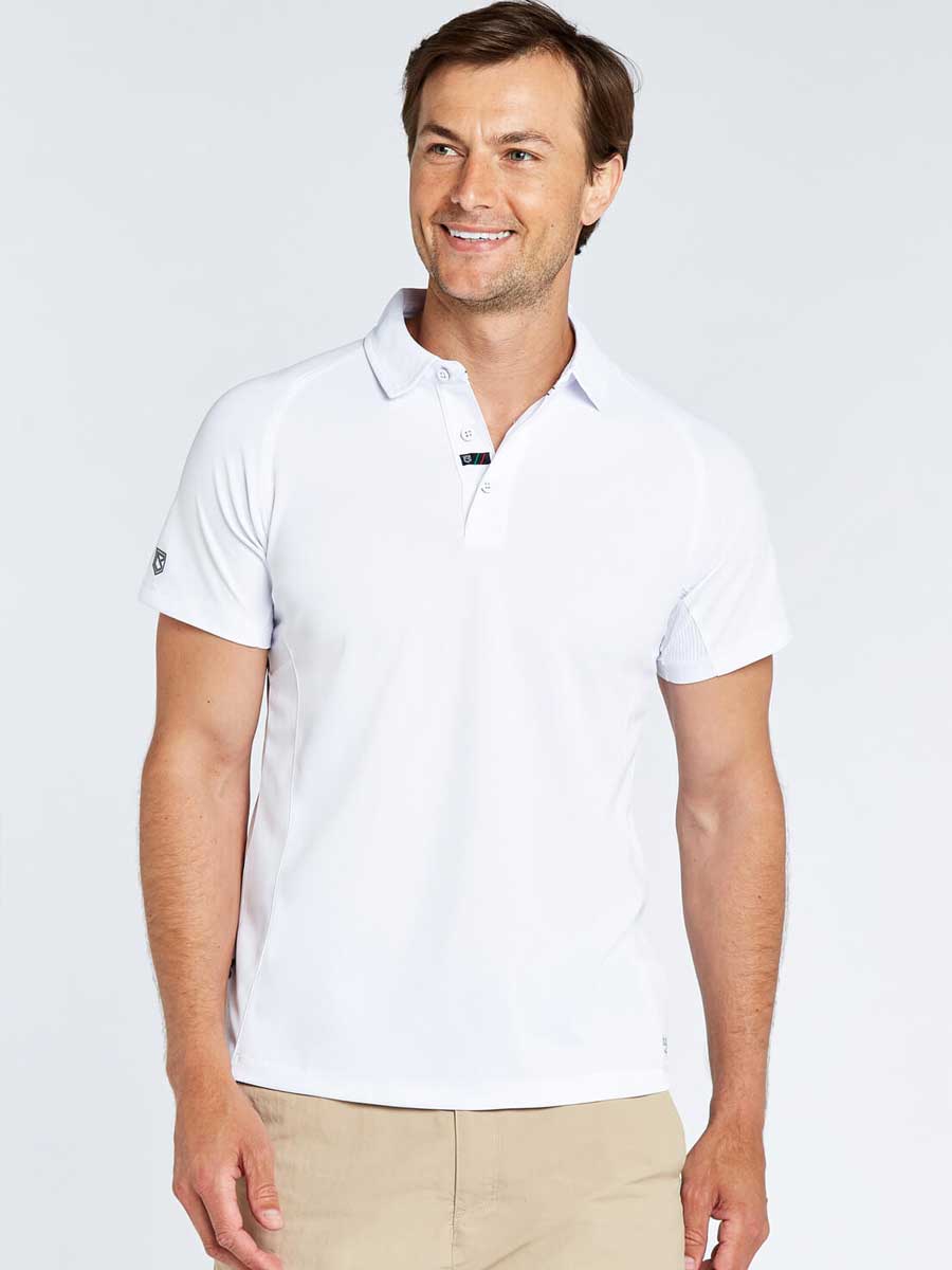 DUBARRY Menton Mens Short-Sleeve Technical Polo - White Dubarry