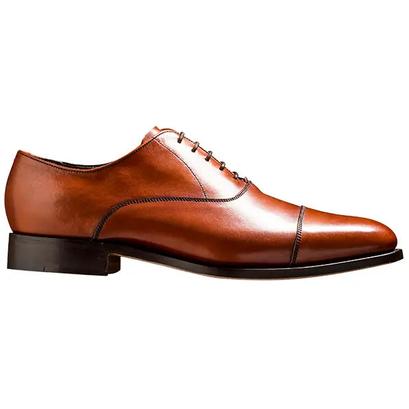 BARKER Duxford Shoes - Mens Oxford Toe Cap - Rosewood Calf Barker Shoes