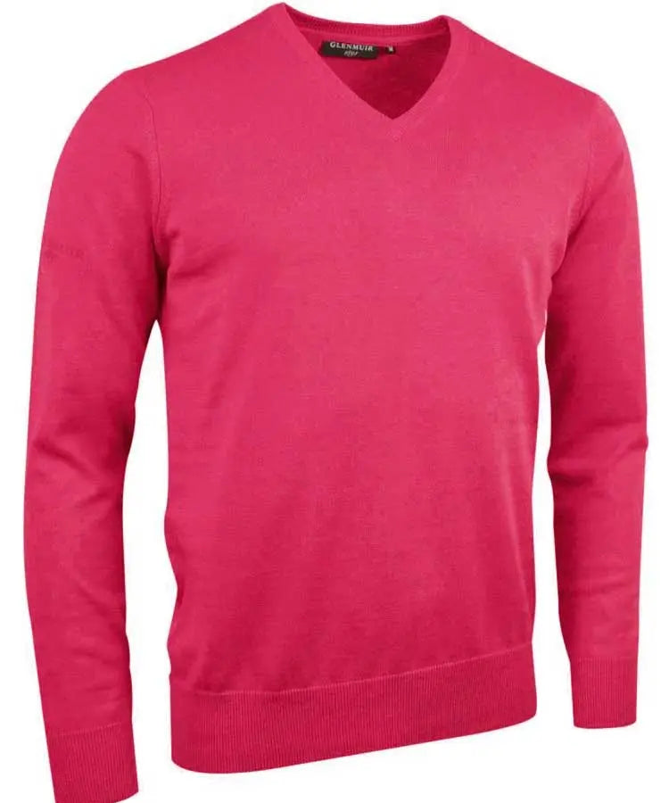 Glenmuir Men's Eden V Neck Cotton Sweater Daiquiri
