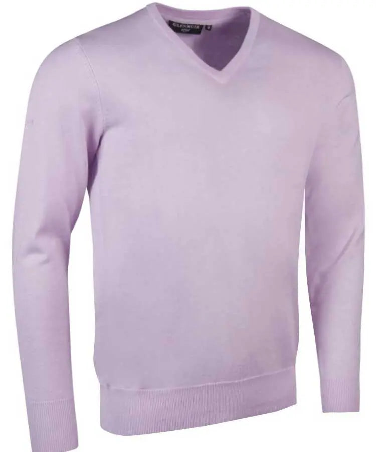 Glenmuir Men's Eden V Neck Cotton Sweater Hyacinth
