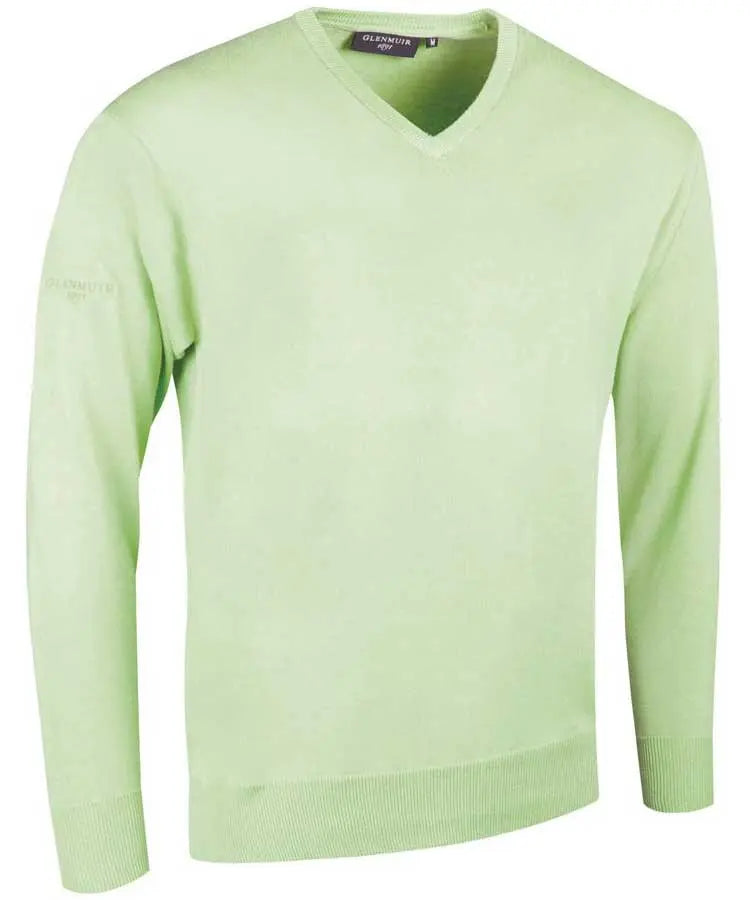 Glenmuir Men's Eden V Neck Cotton Sweater Seaglass