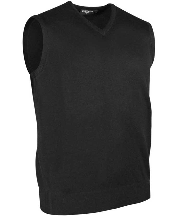 Glenmuir Men's Rankin V Neck Fine Merino Slipover Black