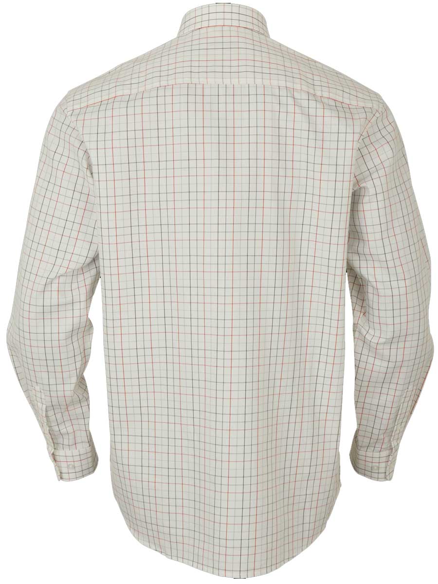 HARKILA Allerston Shirt - Mens 100% Cotton - Bloodstone Red/White