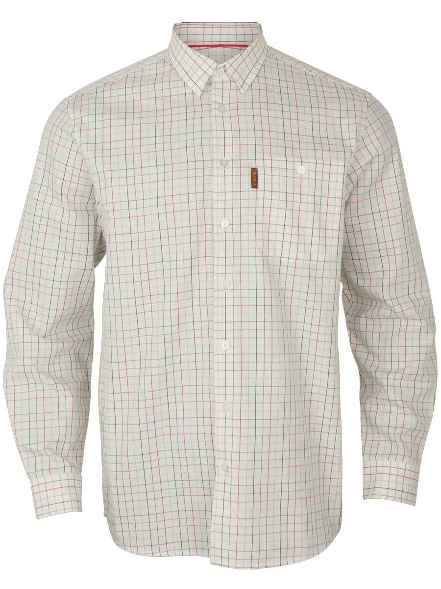 HARKILA Allerston Shirt - Mens 100% Cotton - Bloodstone Red/White