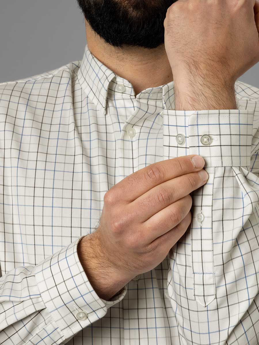 HARKILA Allerston Shirt - Mens 100% Cotton - Strong Blue/White