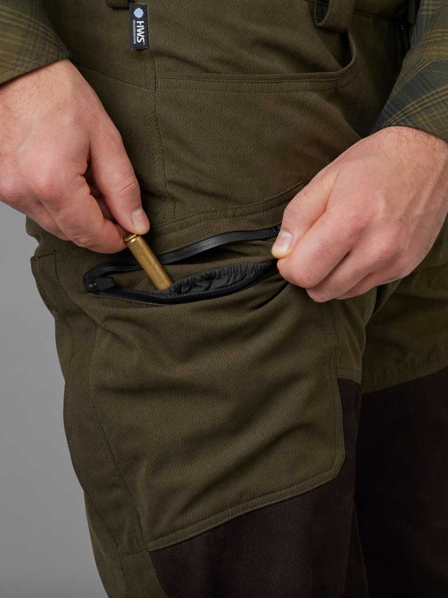 HARKILA Driven Hunt HWS Leather Trousers - Mens - Willow green & Shadow brown