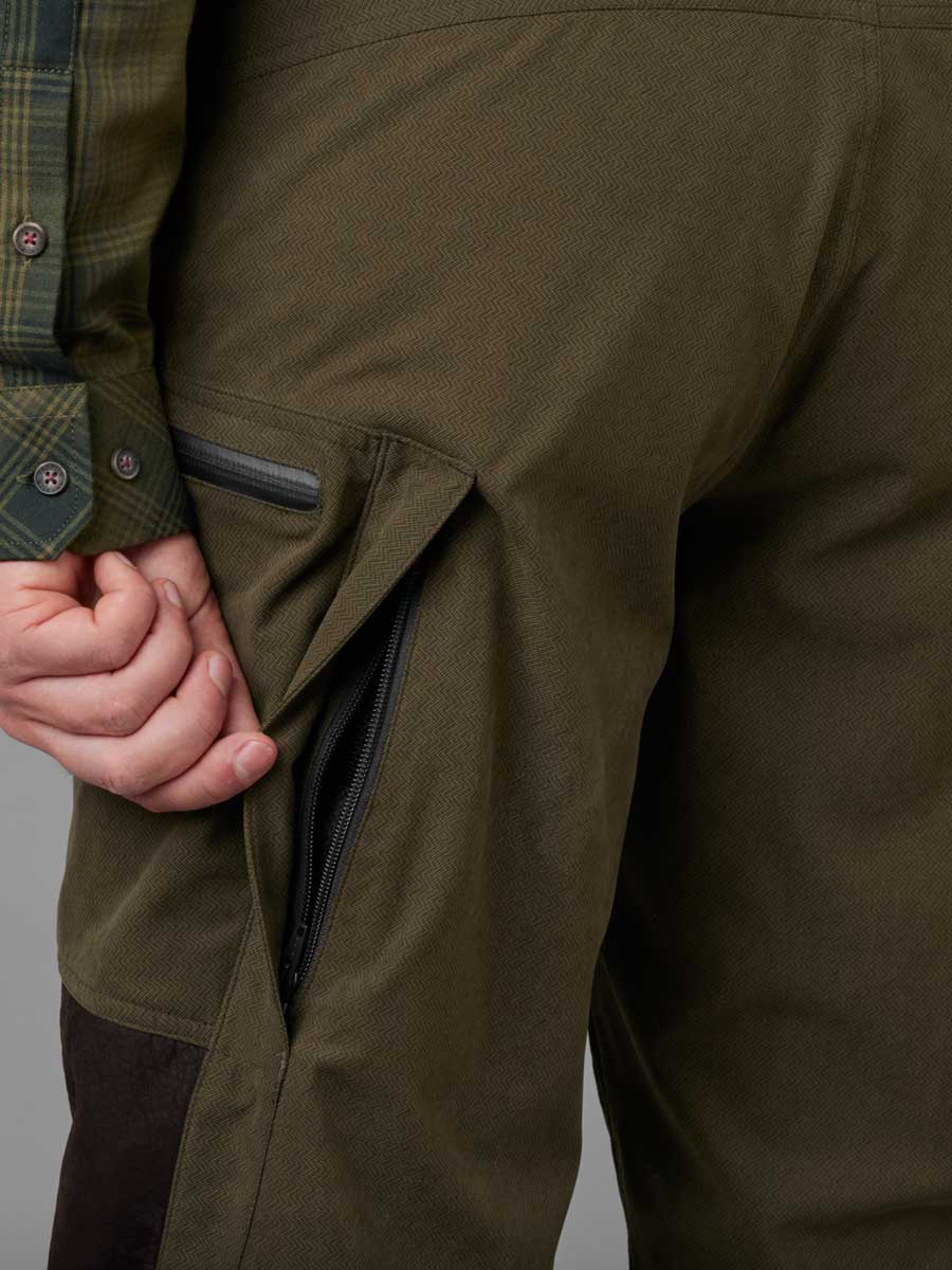HARKILA Driven Hunt HWS Leather Trousers - Mens - Willow green & Shadow brown