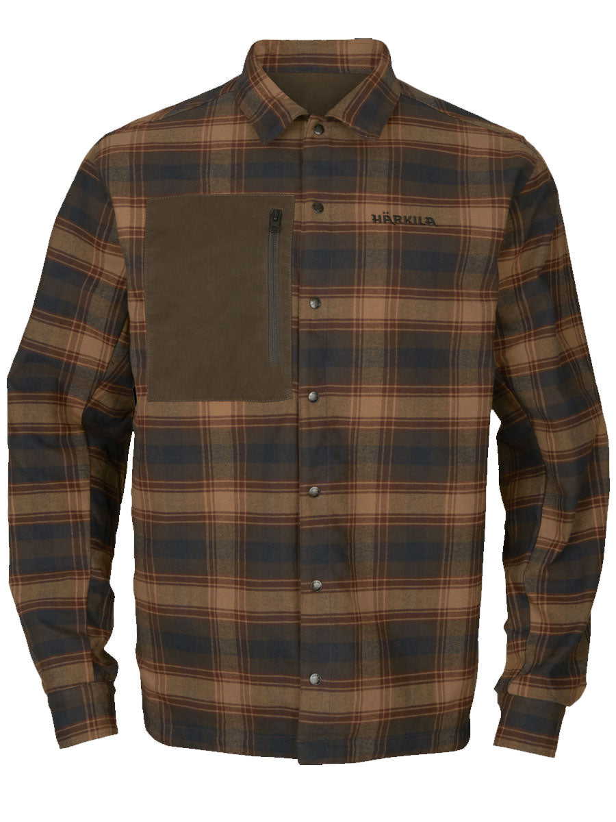 HARKILA Eirik Reversible Shirt Jacket - Mens - Dark Warm Olive/Burgundy