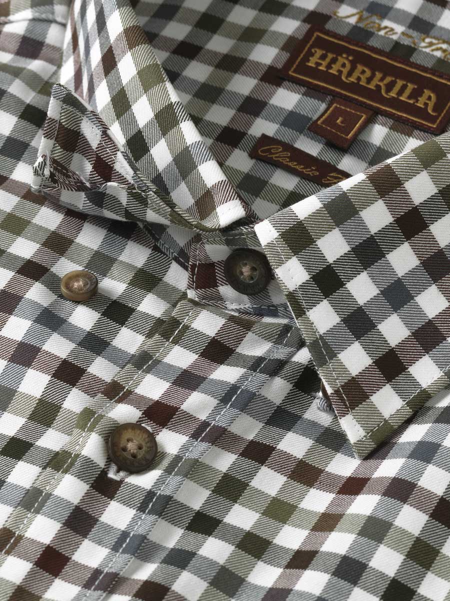 HARKILA Milford Shirt - Mens Fine Twill Cotton - Burgundy Check