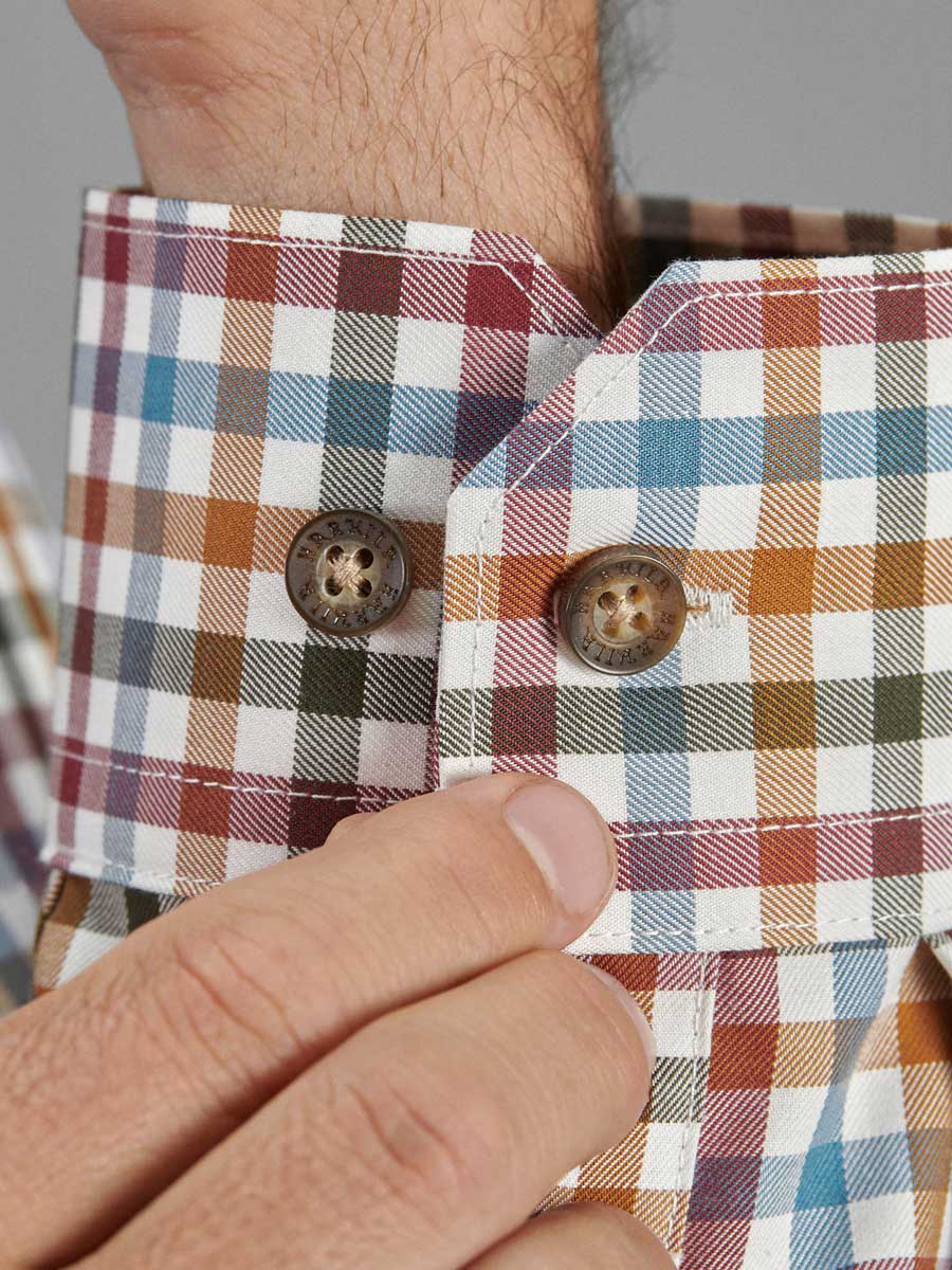 HARKILA Milford Shirt - Mens Fine Twill Cotton - Multi Check