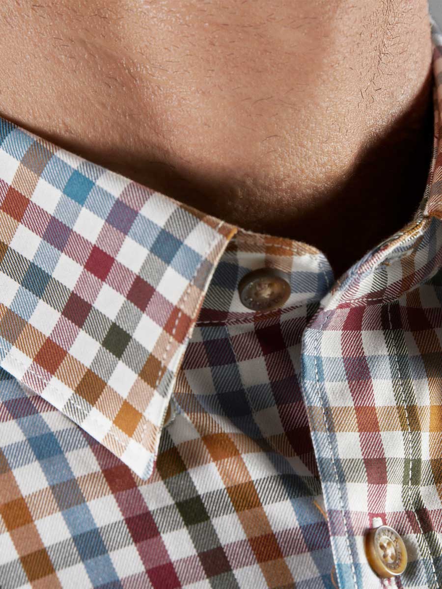 HARKILA Milford Shirt - Mens Fine Twill Cotton - Multi Check
