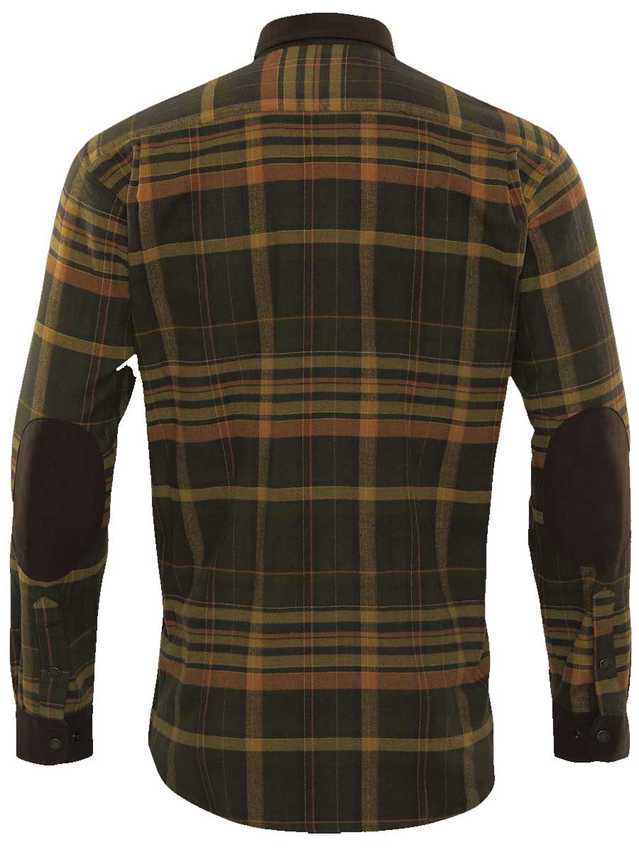 HARKILA Pajala Shirt - Mens Brushed Cotton - Green/Brown Check
