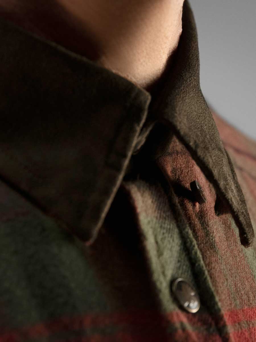 HARKILA Pajala Shirt - Mens Brushed Cotton - Red Autumn Check