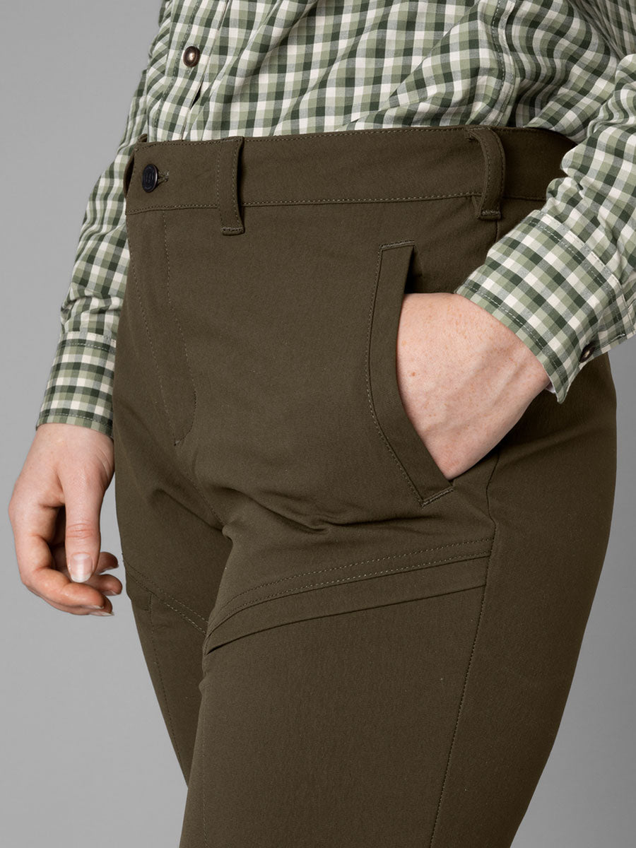 HARKILA Retrieve Light Trousers - Ladies - Dark Warm Olive Harkila