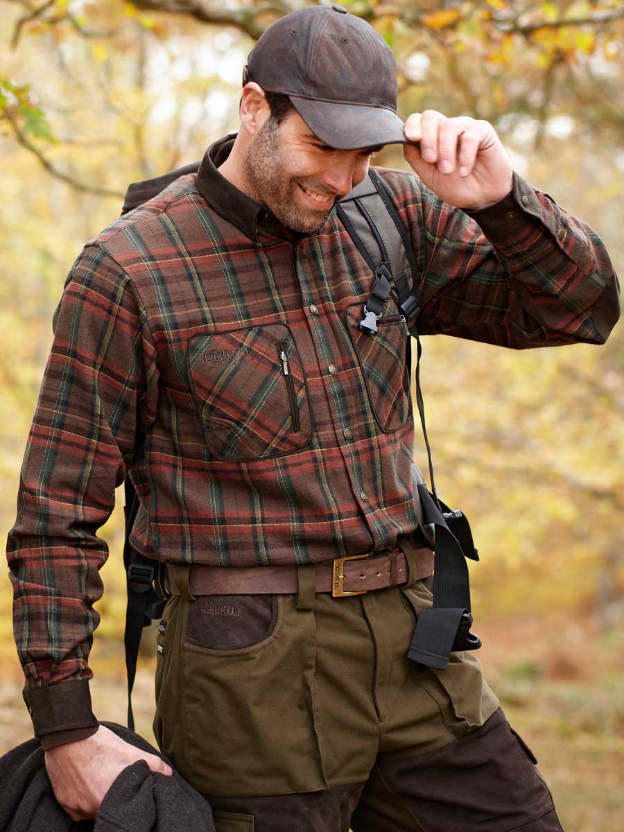 HARKILA Shirts - Mens Pajala Brushed Cotton - Red Check