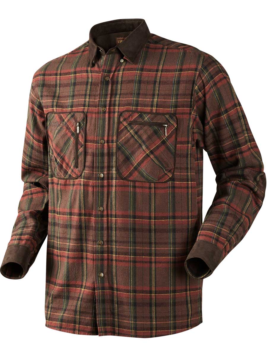 HARKILA Shirts - Mens Pajala Brushed Cotton - Red Check
