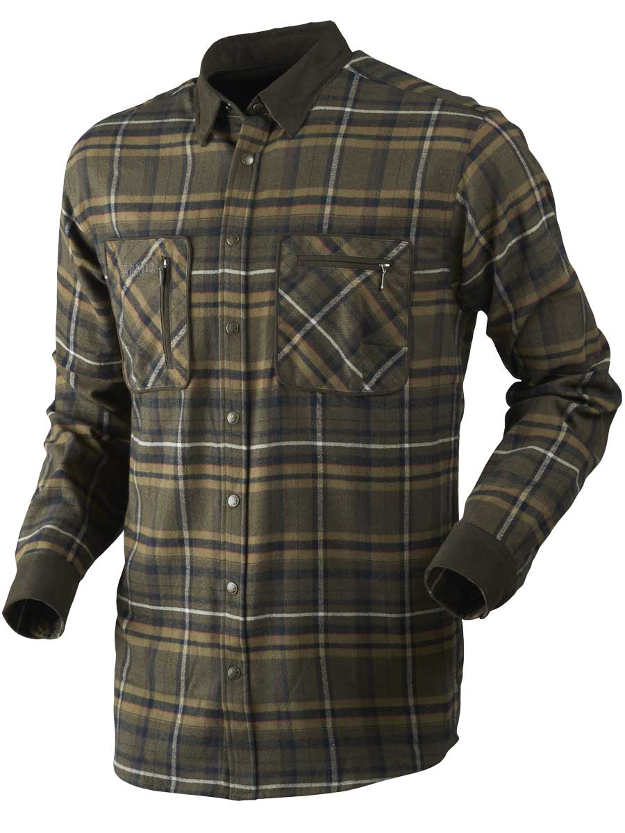 HARKILA Shirts - Mens Pajala Brushed Cotton - Willow Green Check