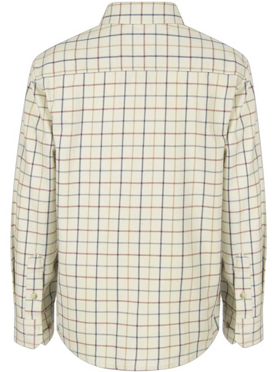 HOGGS OF FIFE Ambassador Junior Tattersall Shirt - Ivory/Navy