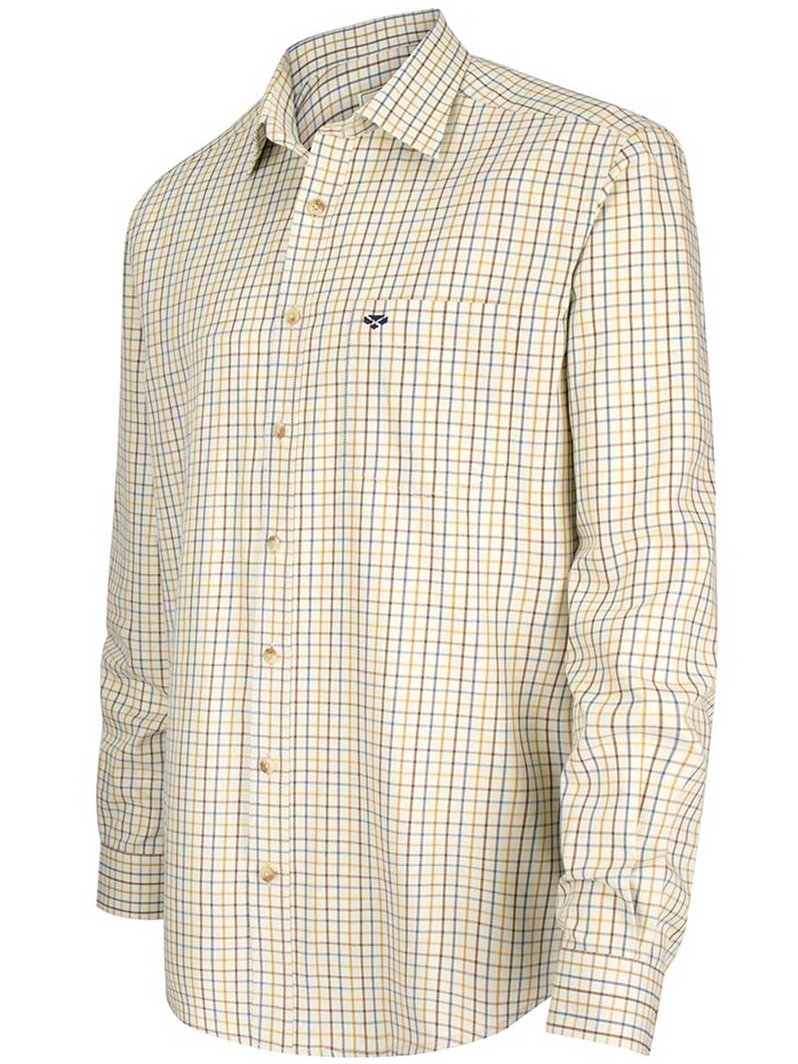 HOGGS OF FIFE Balmoral Luxury Tattersall Shirt - Mens - Brown/Gold/Navy