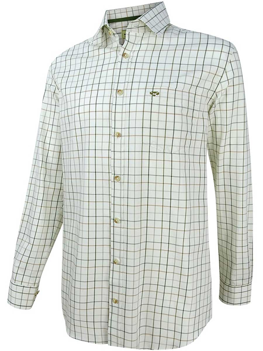 HOGGS OF FIFE Balmoral Luxury Tattersall Shirt - Mens - Green & Brown
