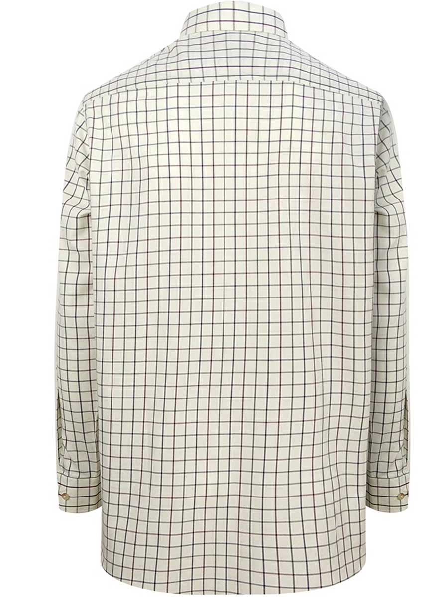 HOGGS OF FIFE Balmoral Luxury Tattersall Shirt - Mens - Navy & Wine