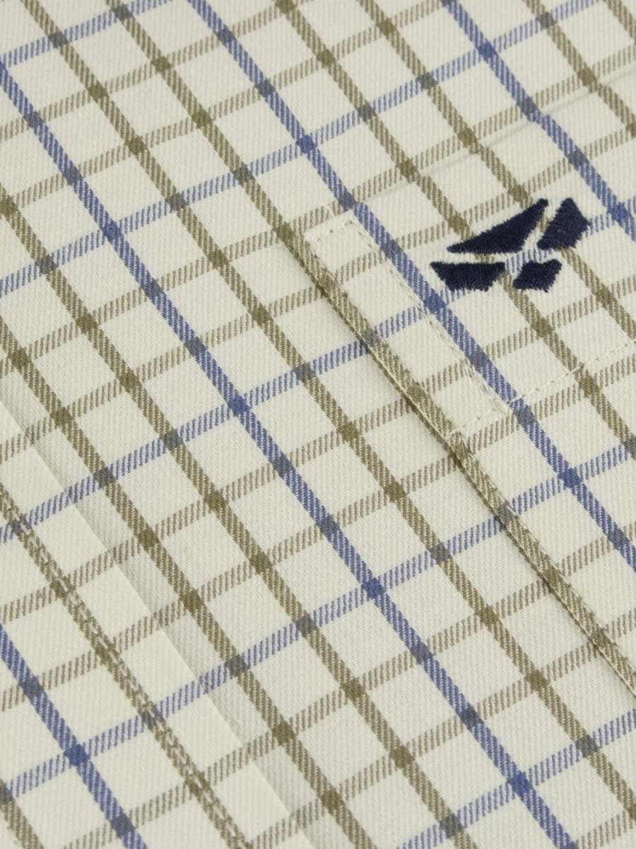 HOGGS OF FIFE Inverness Cotton Tattersall Shirt - Mens - Navy/Olive