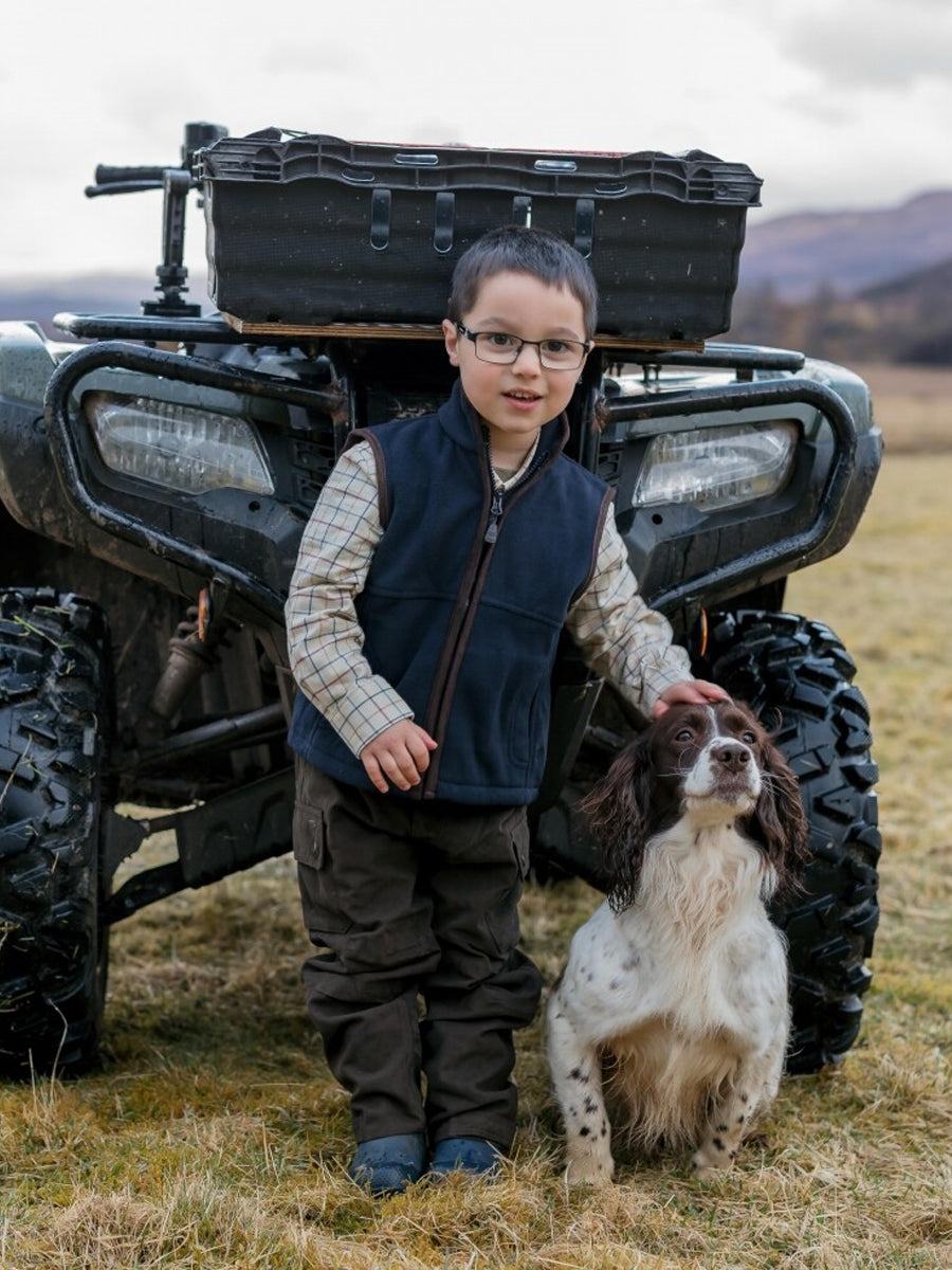 HOGGS OF FIFE Woodhall Junior Fleece Gilet - Navy
