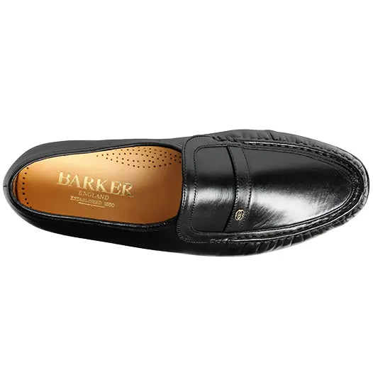 BARKER Jefferson Shoes - Mens Moccasins - Black Kid (Copy) Barker Shoes