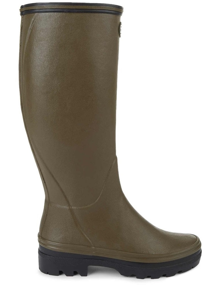LE CHAMEAU Giverny Wellington Boots - Ladies Jersey Lined - Dark Green Le Chameau