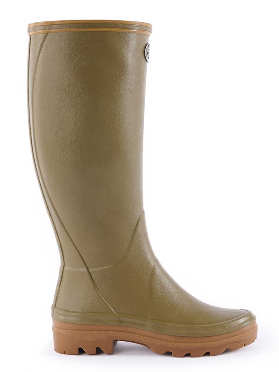 LE CHAMEAU Giverny Wellington Boots - Ladies Jersey Lined - Vert Vierzon