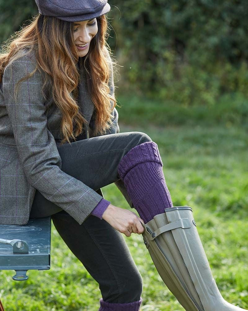 LE CHAMEAU Chasseur Boots - Ladies Leather Lined Full Zip - Iconic Green Le Chameau