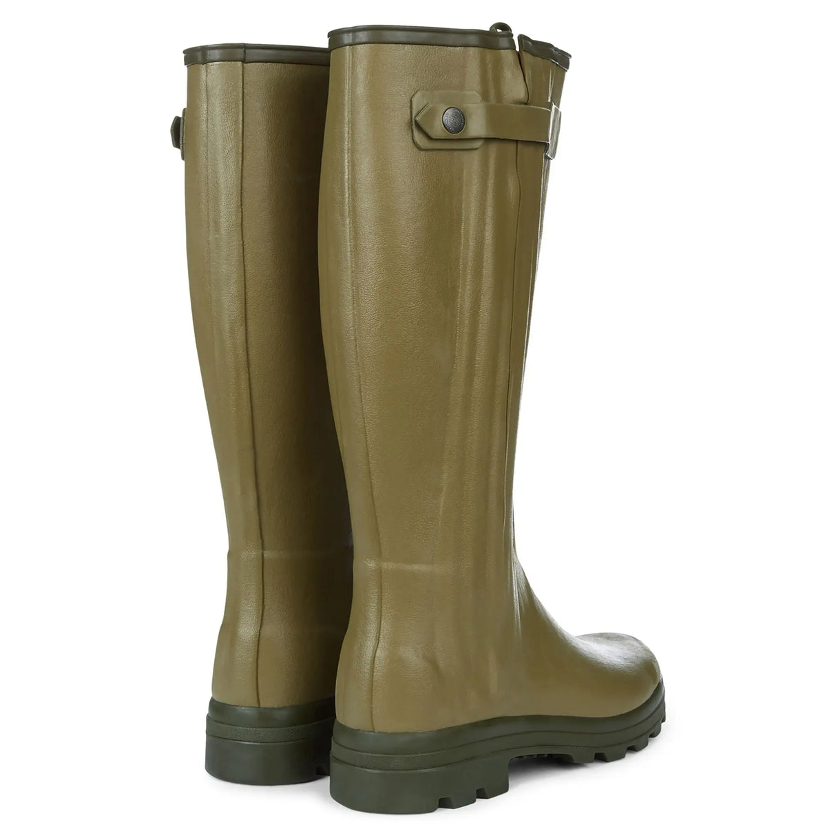LE CHAMEAU Chasseur Boots - Mens Leather Lined Full Zip - Iconic Green Le Chameau